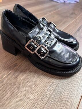 Vintage 90s Y2K Chunky Heeled Loafers